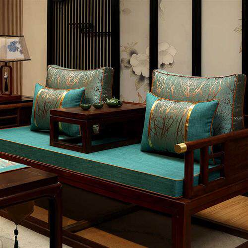 红木沙发坐垫实木家具沙发垫海绵乳胶垫子防滑新中式罗汉床垫定做