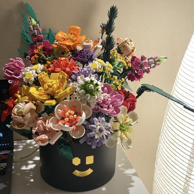 积木花束抱抱桶玫瑰纪念生日