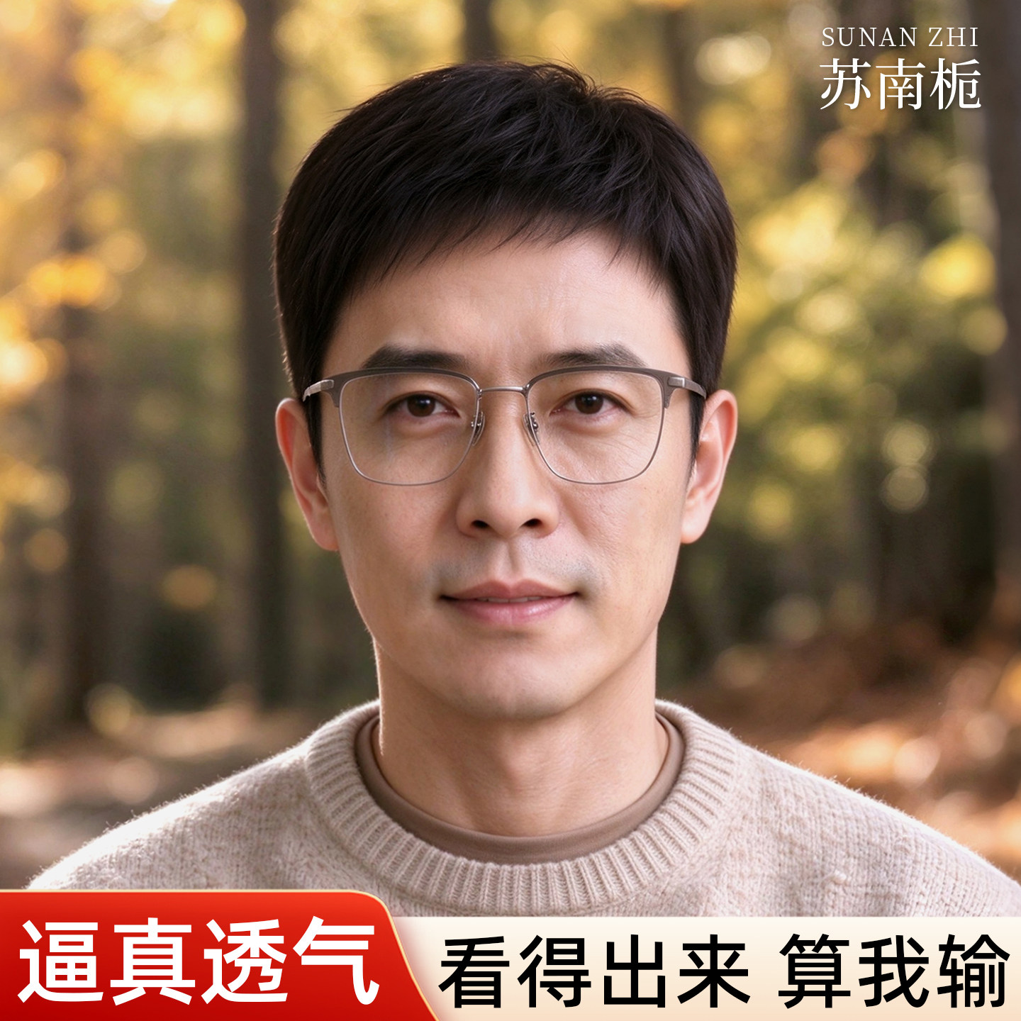 男士假发短发中老年真发全头套爸爸发自然减龄免打理真人发丝发型