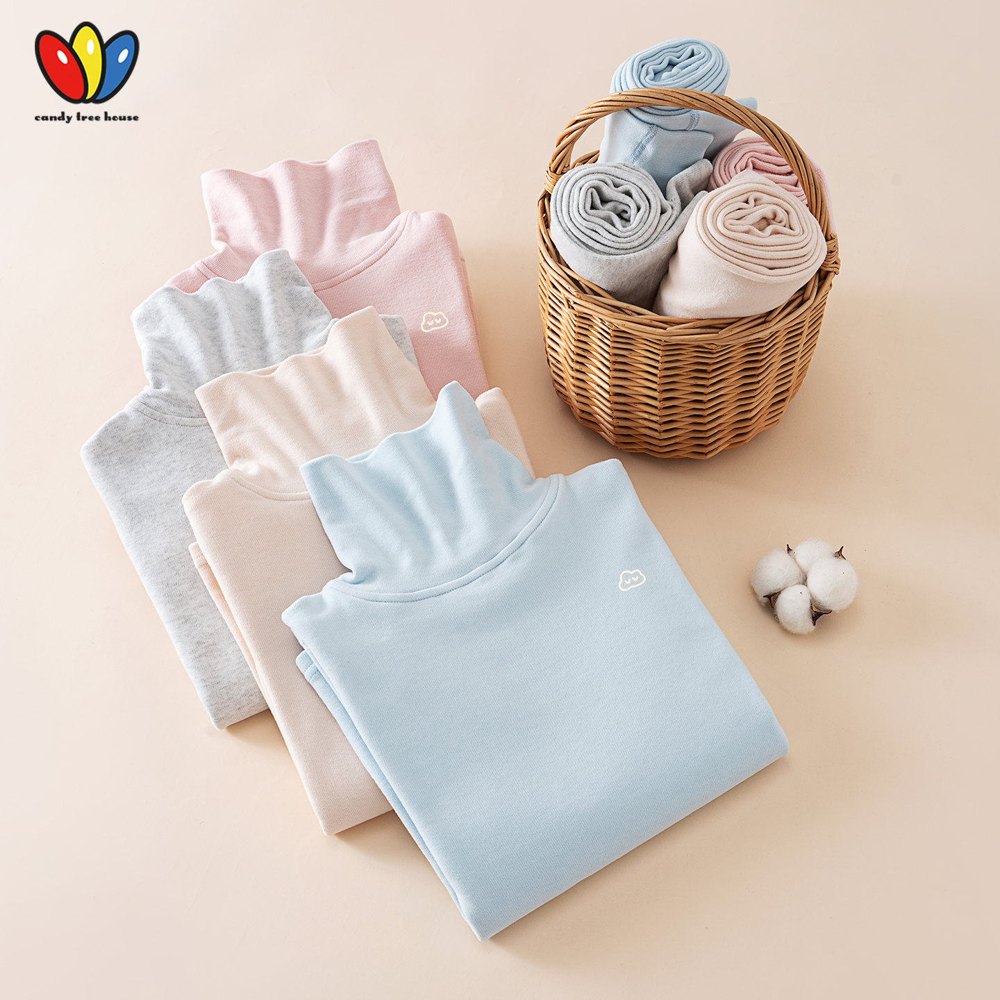 加厚高领儿童秋衣秋裤套装