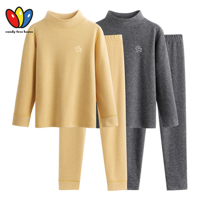 糖豆秋冬男女童德绒秋衣秋裤套装