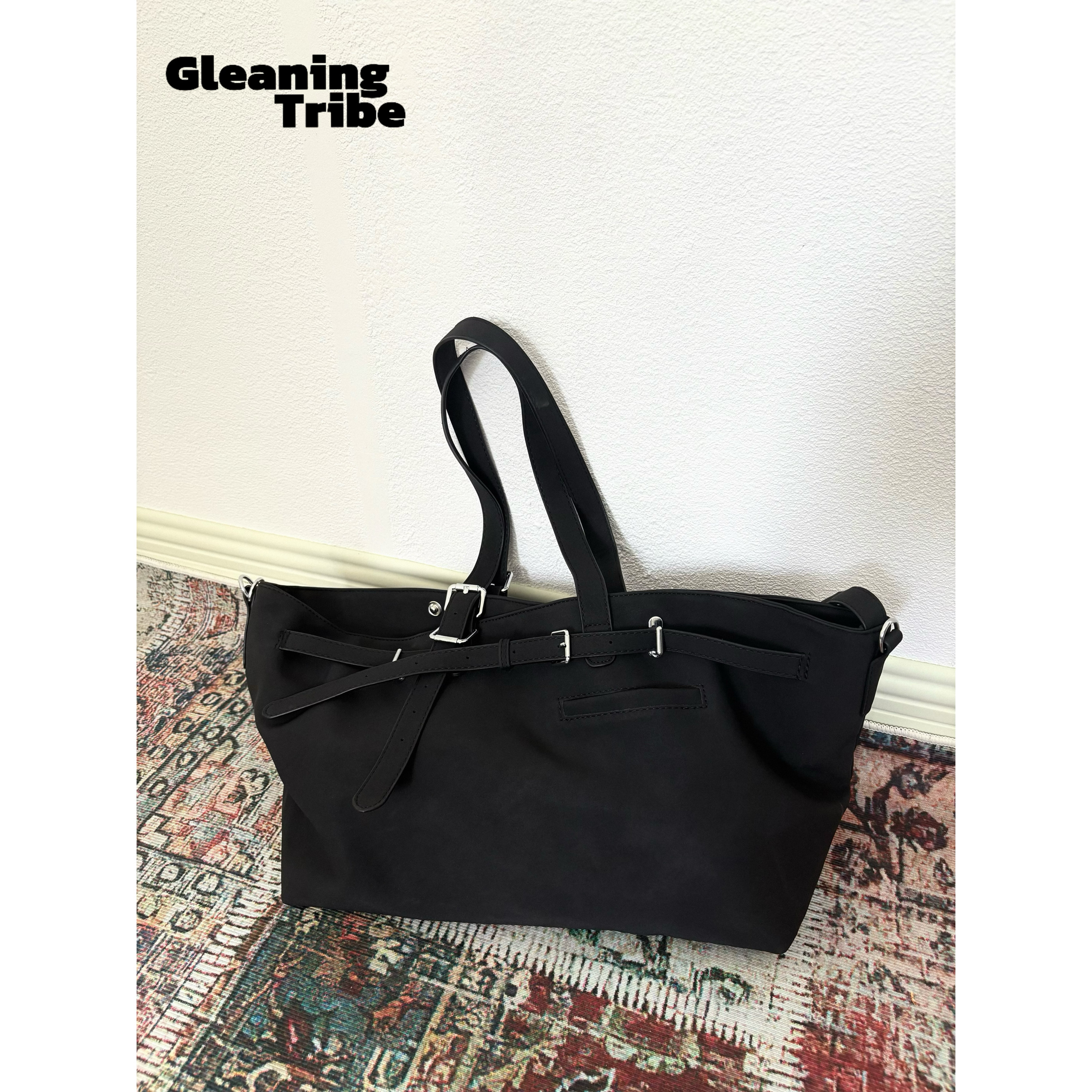 多种背法复古麂皮大容量托特包