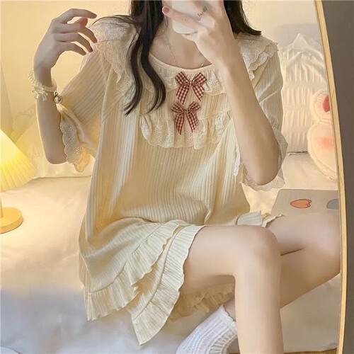 睡衣女薄款短袖短裤2024年新款夏季甜美可爱大码家居服套装可外穿