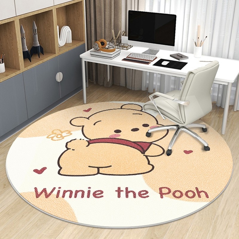 圆形电脑转椅子地毯卧室书房办公凳桌下电竞脚垫维尼小熊防滑地垫,居家布艺,地毯,淘宝优惠券,粉丝福利购,淘宝优惠卷