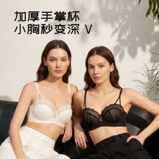 聚拢内衣女士小胸法式性感蕾丝绝美黑色显大文胸套装女收副乳胸罩