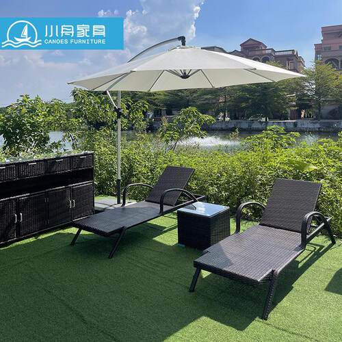 户外家具海边沙藤编躺度假村民椅宿小22-9-17储物柜花滩箱区茶几