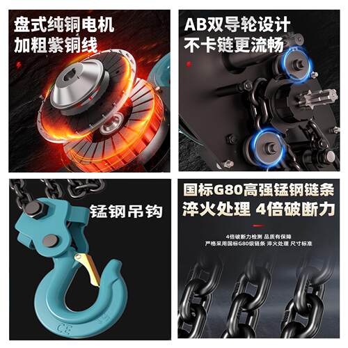 环链m电动OPF葫芦厂家直供1t2t5T69m厂房货物起重m吊机80v电动葫