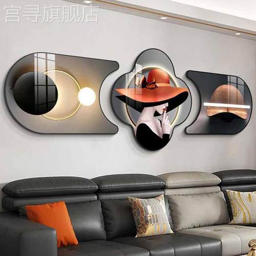 新款高端客厅装饰画大气沙发背景墙挂画高级感挂饰轻奢壁画三联画