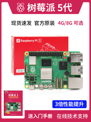 树莓派第五代官方原始开发板Linux主板Python编程树莓派4/8Gb