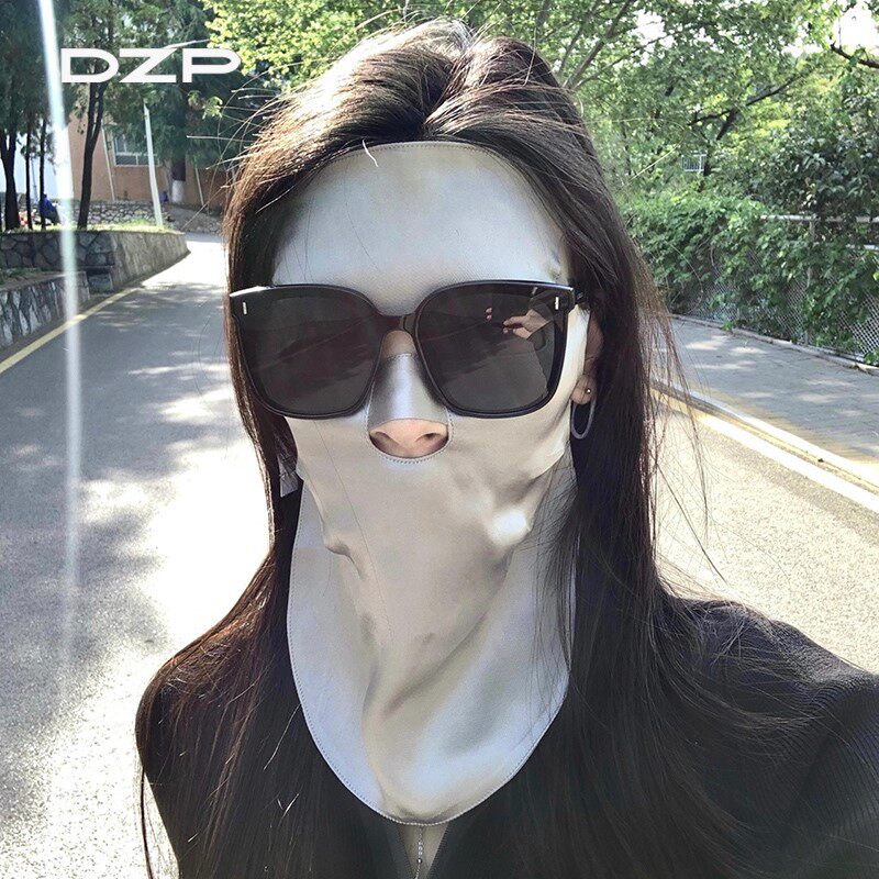 日本真丝防晒面罩睡眠透气护全脸罩夏天防紫外线口罩桑蚕丝面纱女