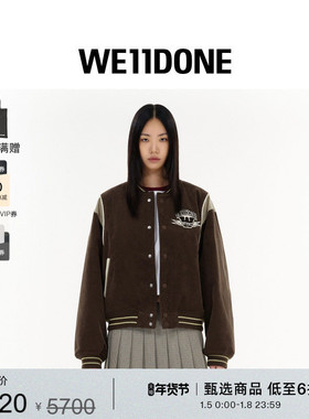 【明星同款】WE11DONE25早秋学院元素灯芯绒棒球服休闲潮流夹克