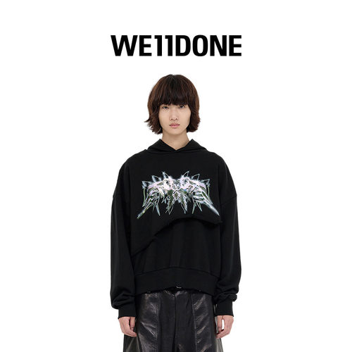 3D西式印花连帽卫衣