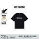 WE11DONE中性男女同款 哥特风字母logo标志休闲宽松圆领T恤