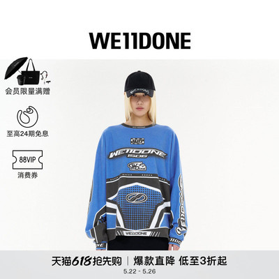 WE11DONE25秋冬男女同款We11done赛车运动衫休闲时尚个性上衣