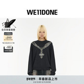 新品 LOGO项链印花套衫 7折 WE11DONE26春季 珍珠样式 个性 时尚