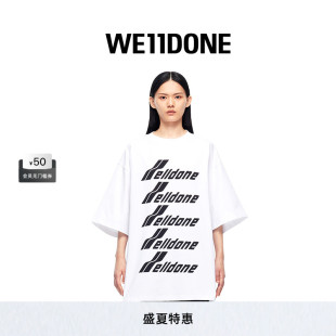 經(jīng)典 WE11DONE中性男女同款 字母logo印花休閑圓領(lǐng)T恤