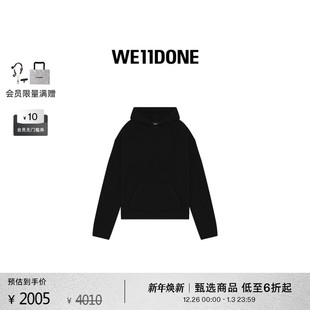 WE11DONE中性男女同款 休闲简约 背标针织连帽衫