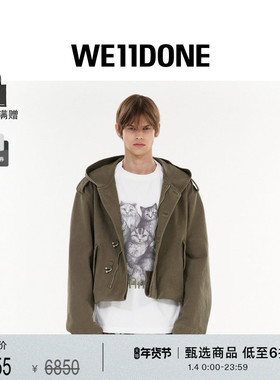 WE11DONE25秋冬新品男士折叠连帽夹克休闲风简约日常时尚