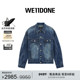 WE11DONE男女同款 宽松亮面涂层牛仔夹克