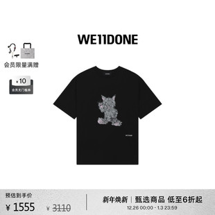 WE11DONE男女同款 T恤 怪兽系列水洗基础款