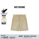 短裤 WE11DONE男士 休闲宽松米色工装 百慕大