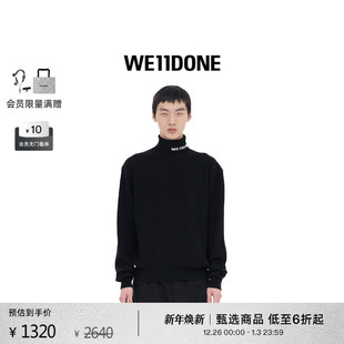 WE11DONE中性男女同款 LOGO高翻领毛衣针织打底衫