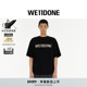 明星同款 WE11DONE26春季 新品 彩色格纹拼贴logo短袖 T恤宽松