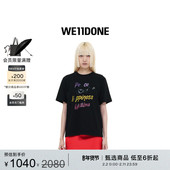 WE11DONE女士logo印花修身 短袖 T恤