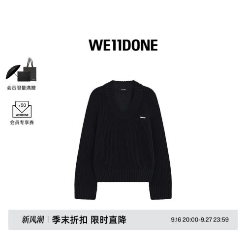 厚针织毛衣，饰有金属logo