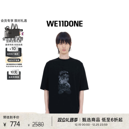 男女短袖T恤WE11DONE印花