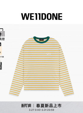 【胡可推荐】WE11DONE26春季新品男女同款珍珠样式条纹长袖T恤
