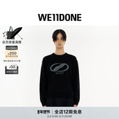 WE11DONE25早秋中性男女同款 运动水晶Logo套头针织毛衣