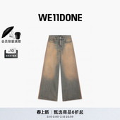 宽松休闲侧面条纹做旧牛仔裤 WE11DONE25早秋女款 休闲 免费改裤