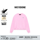WE11DONE中性男女同款 logo贴标刺绣圆领卫衣套头衫