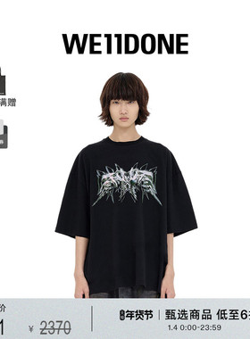 WE11DONE中性男女同款经典个性西部印花棉质短袖T恤