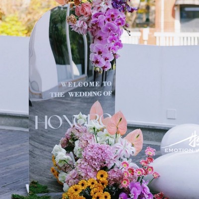 镜面迎宾牌巧众PMMA个性定制婚庆