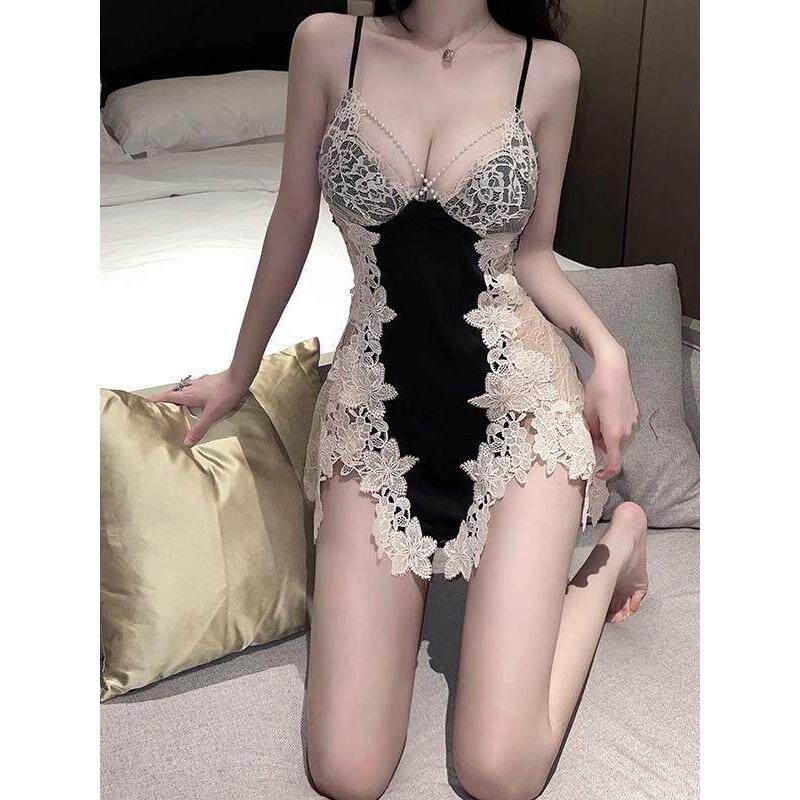 性感蕾丝冰丝睡袍睡裙套装