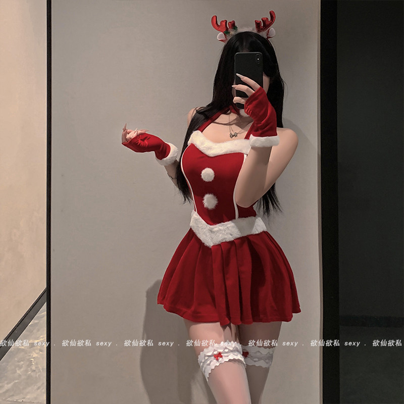 圣诞床上款约会兔女郎cos