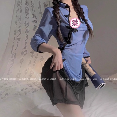 旗袍高开叉床上民国学风制服