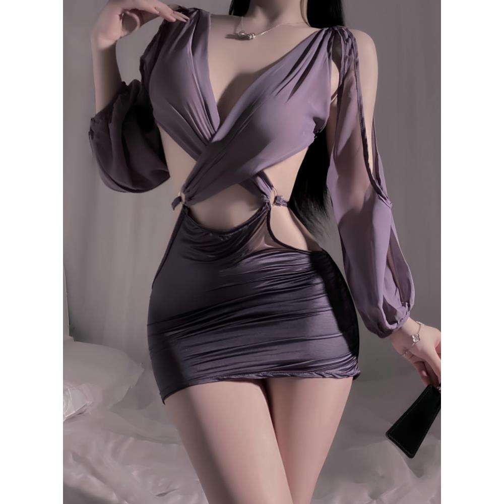 性感趣味包臀裙女秘书火辣诱惑小胸显大吊带裙情调制服套装