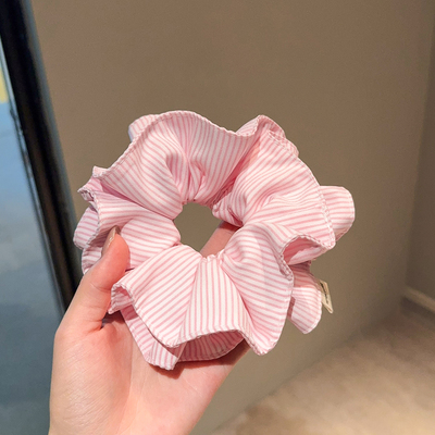 miu系粉色条纹芭蕾风大肠发圈