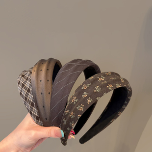 新款复古宽边高颅顶发箍法式高级感气质头箍显脸小时尚压发卡发饰