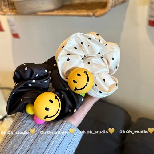 笑脸爱心发绳女波点大肠圈发圈头绳女简约扎头发橡皮筋头饰皮套
