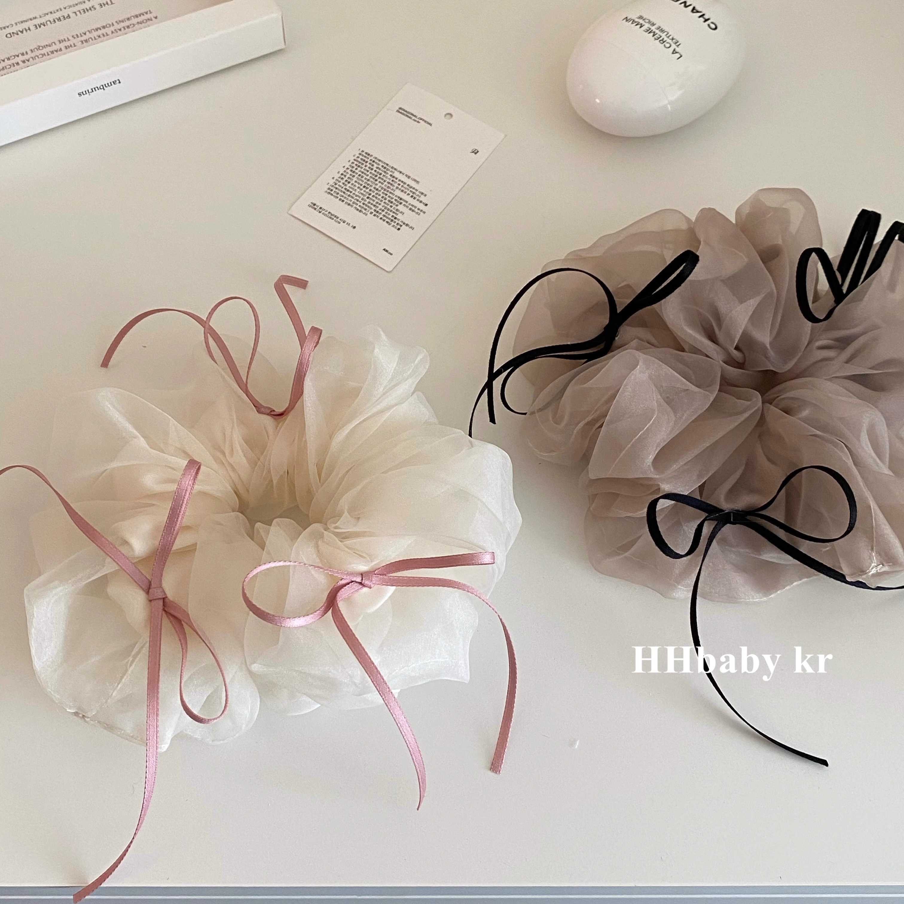 奶茶椰椰芭蕾风纱纱丝带蝴蝶结法式温柔大肠圈2025新款高级感头饰