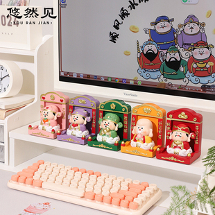 中式创意礼物祝福家居客厅办公室工位桌面五福神龛小摆件配件组合