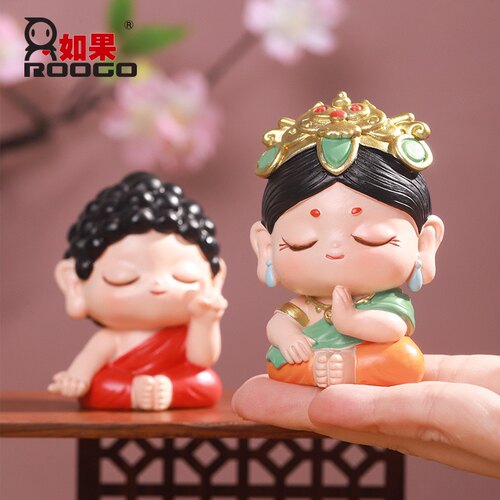 国潮欢乐小福星摆件创意办公室工位桌面禅意宝宝佛手办装饰品摆件