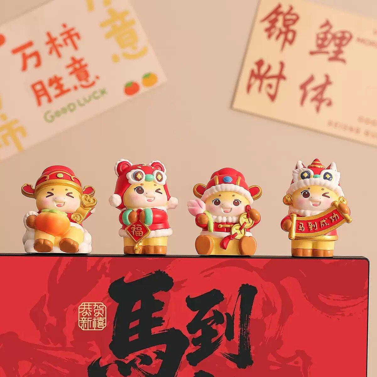 新款马年树脂摆件马上发财办公室工位桌面装饰情绪稳定招财工艺品
