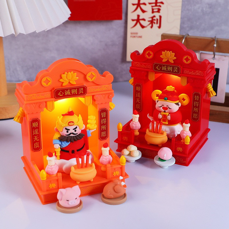办公桌工位桌面装饰小摆件办公室可爱财神神仙小贡品创意装饰品