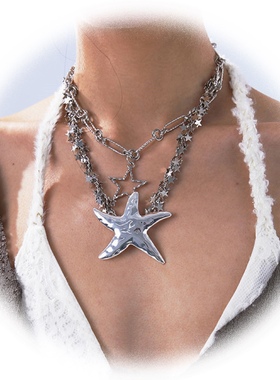 流浪部落海洋之星五角星海星项链百搭锁骨链情侣男女气质