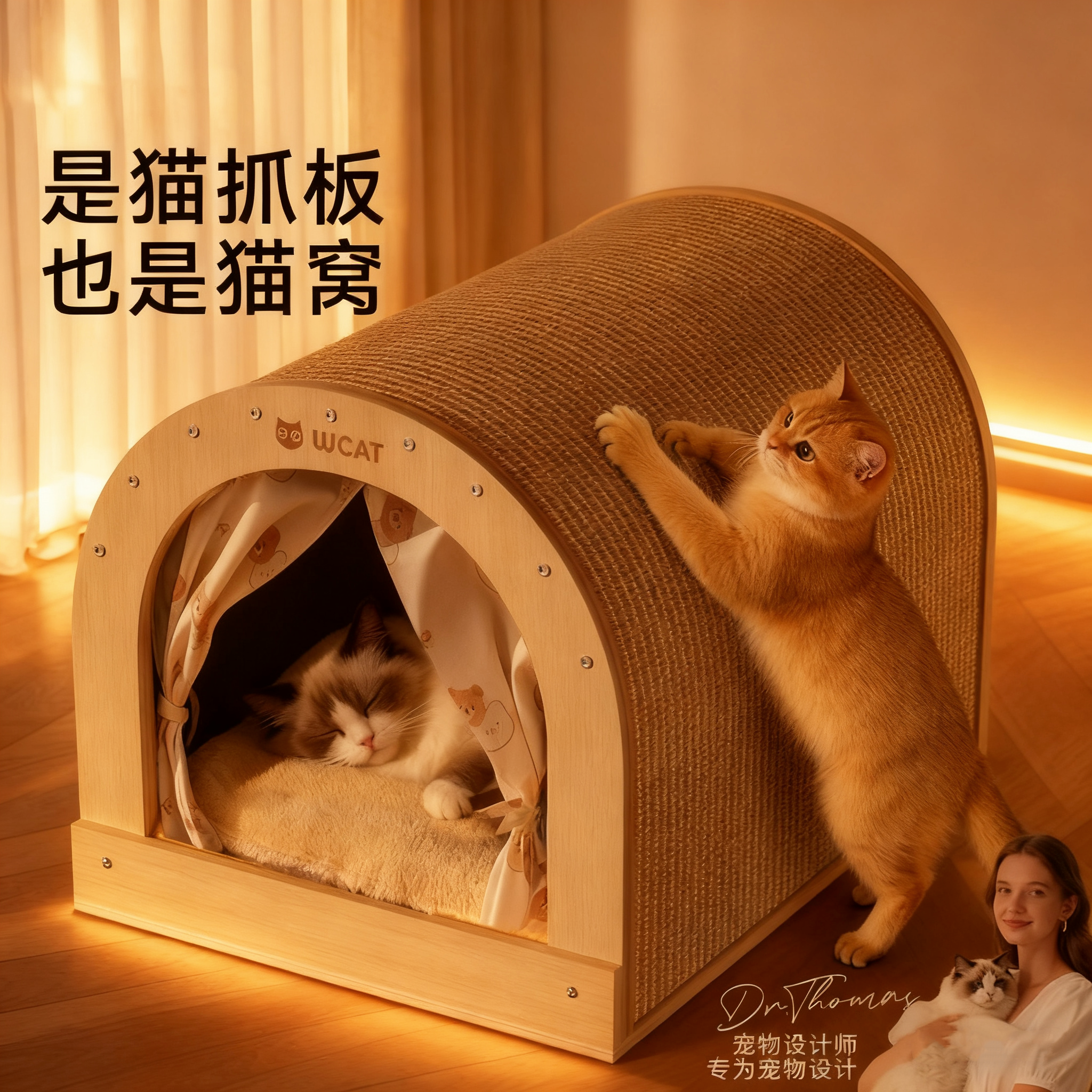 猫抓板剑麻猫窝一体耐磨不掉屑
